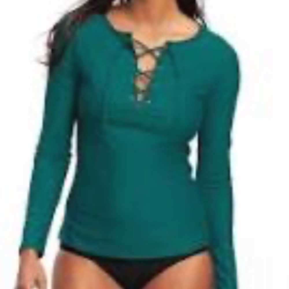 Old Nsvy Lace-Up Rashguard for Women- NWT-Size M